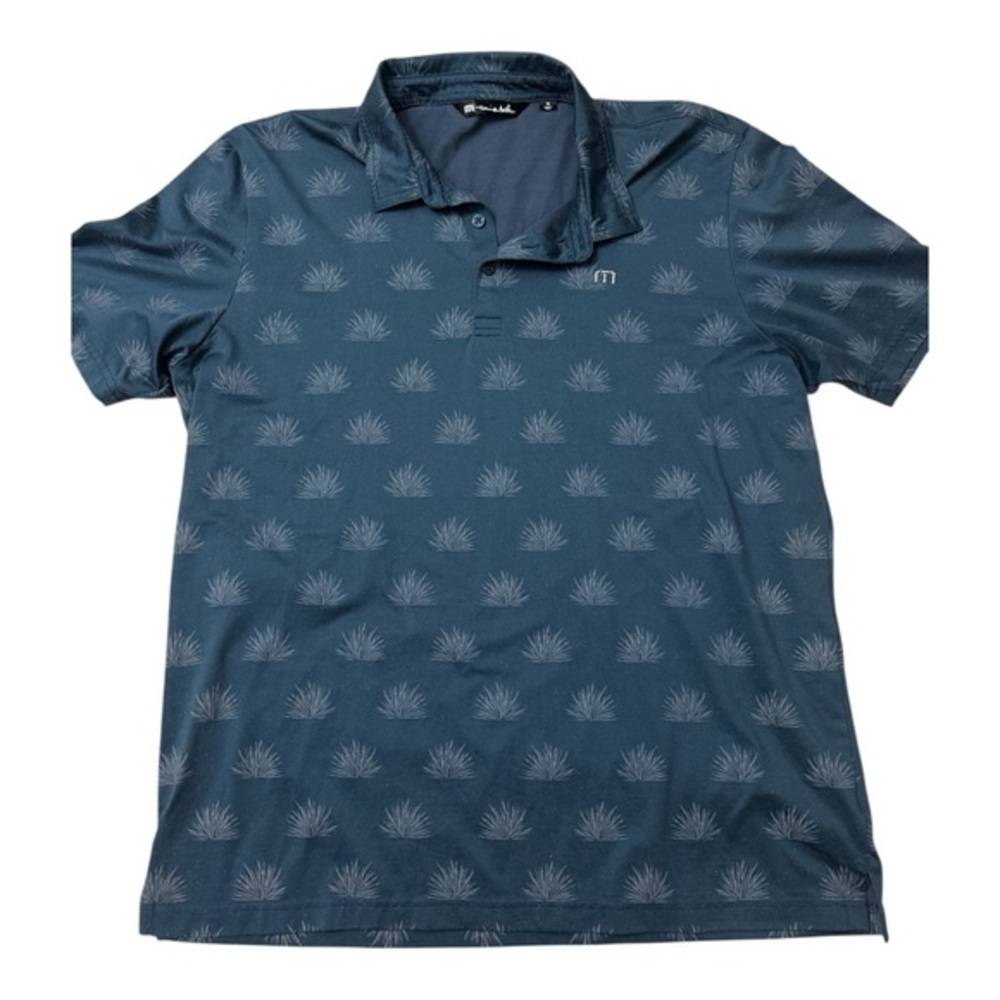 Men's Travis Mathew Blue Patterned Golf Polo XL